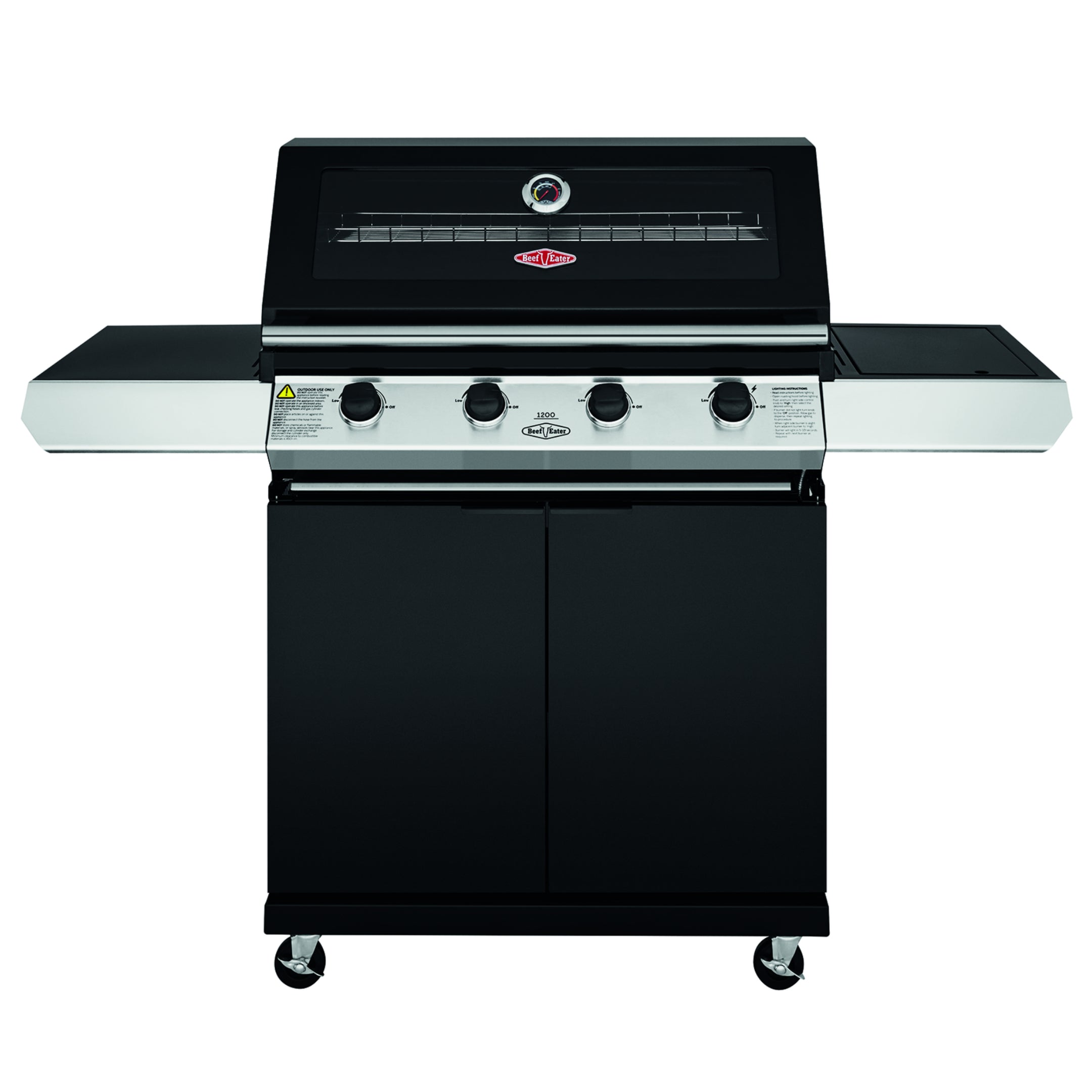 Beefeater 1200E 4 burner cabinet trolley and sideburner