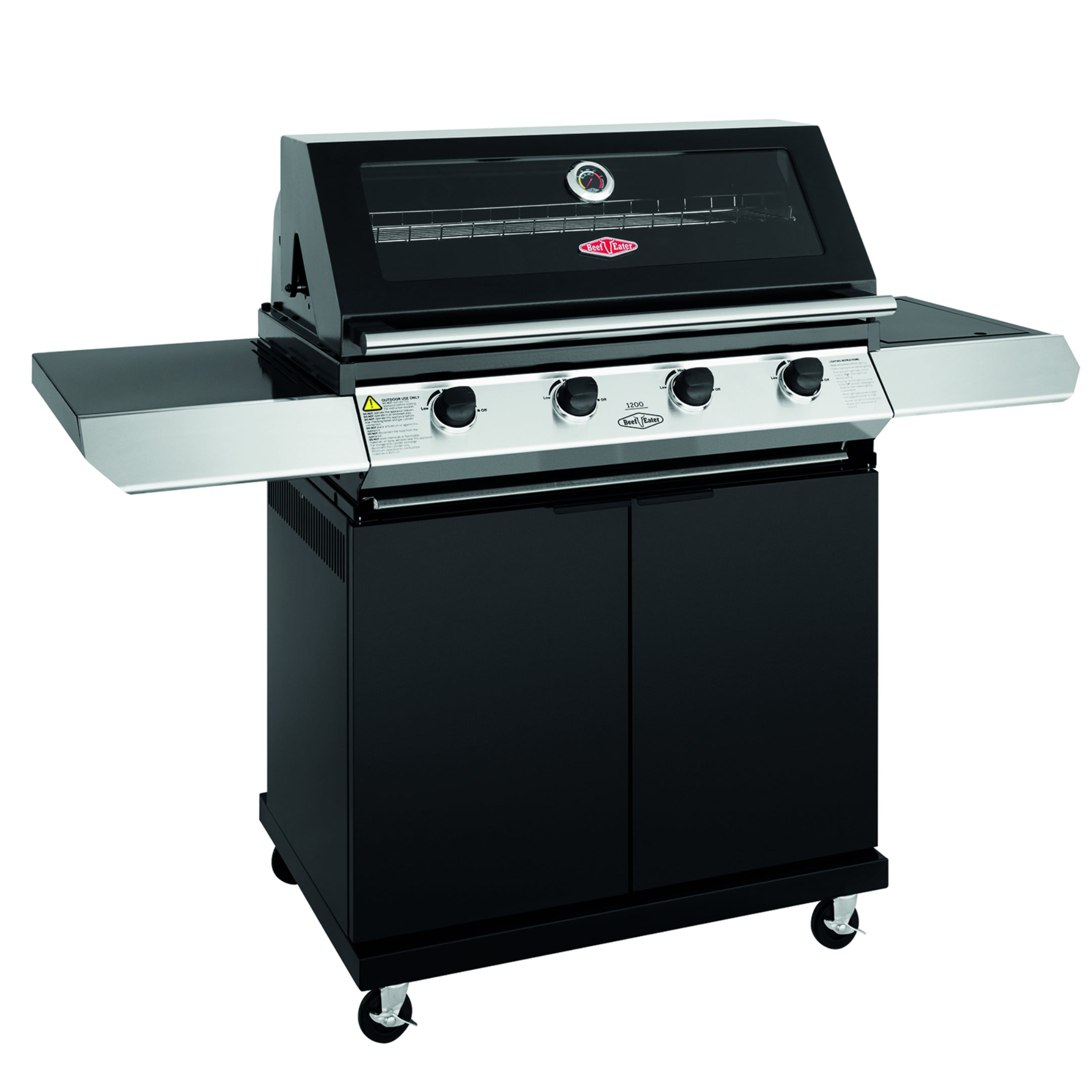 Beefeater 1200E 4 burner cabinet trolley and sideburner