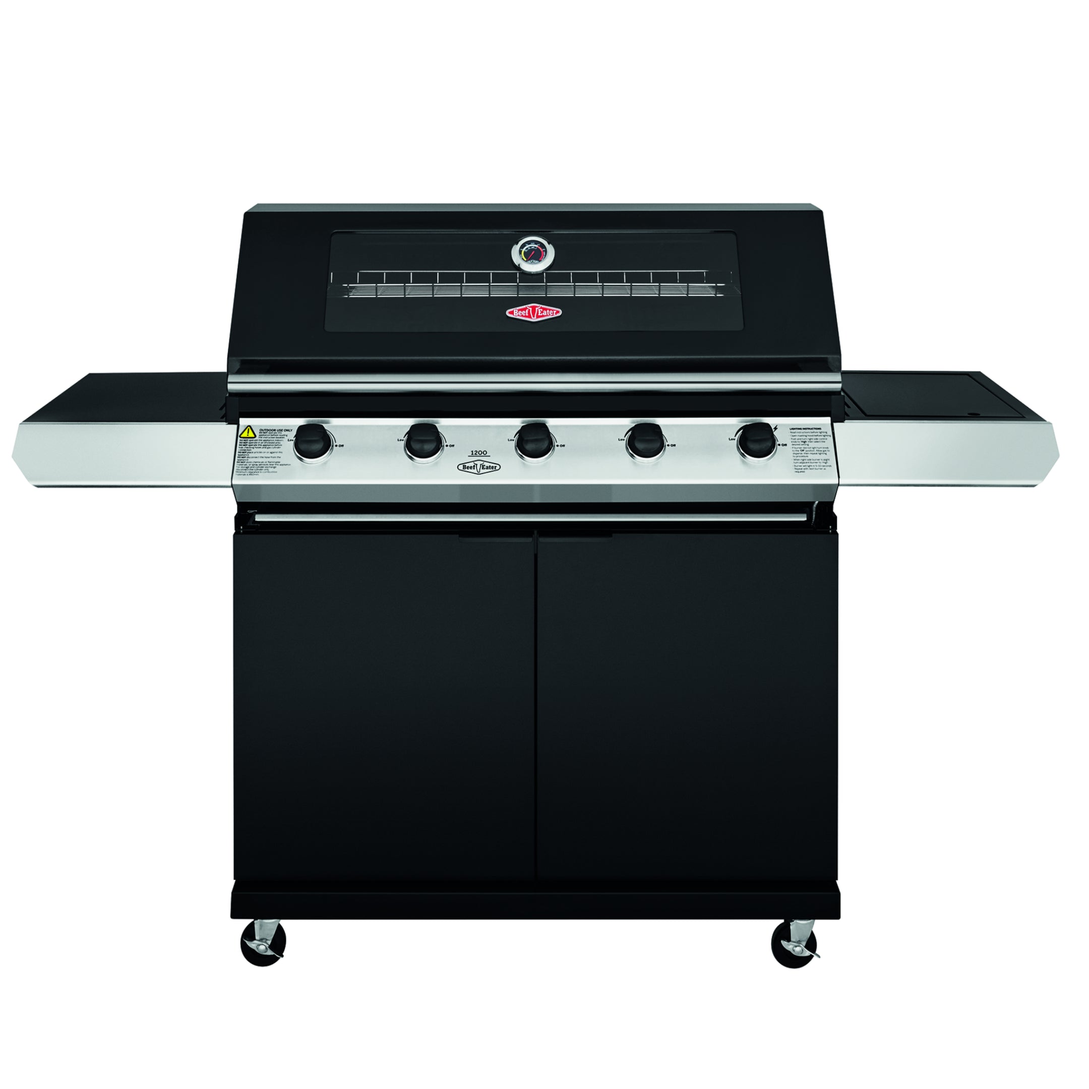 Beefeater 1200E 5 burner cabinet trolley and sideburner