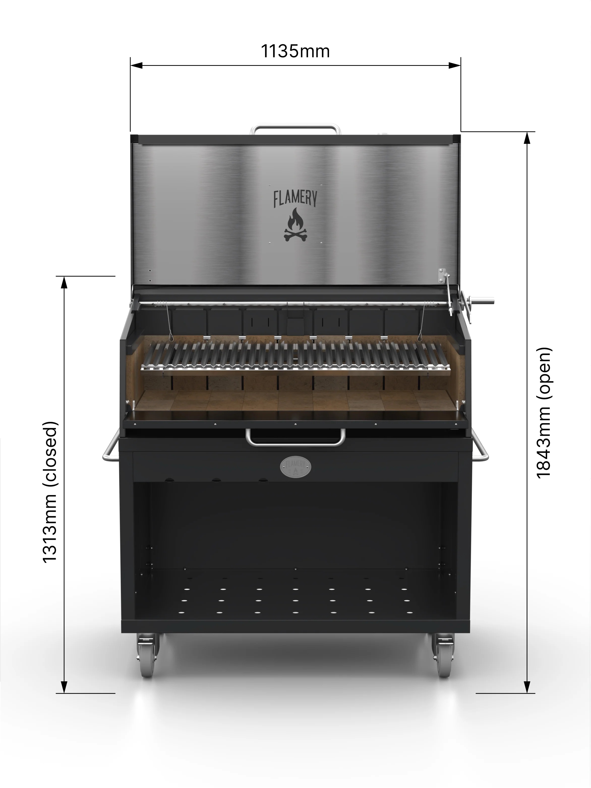 Flamery Large Asado PRO 2.2 Grill on Trolley