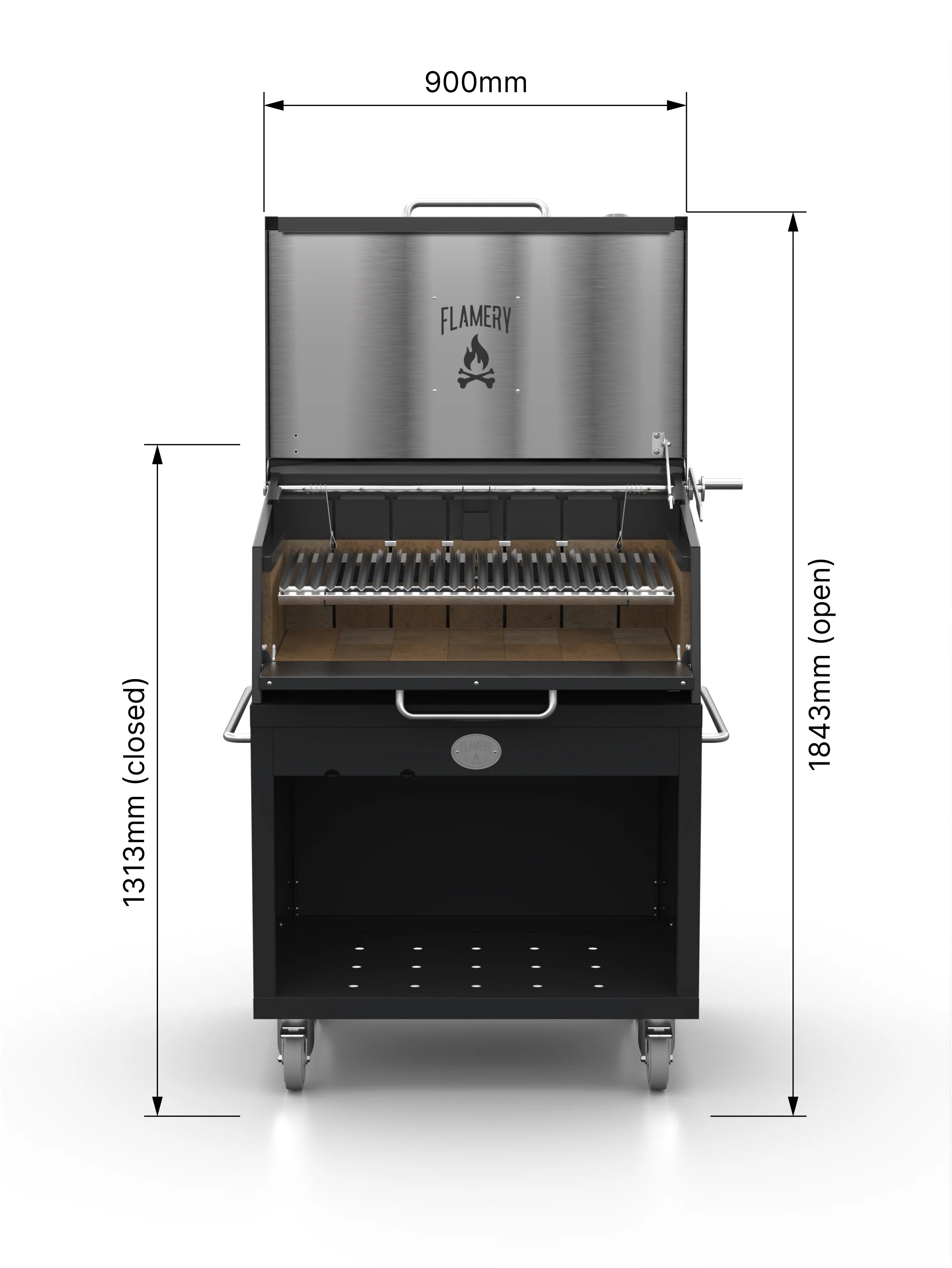 Flamery Small Asado PRO 2.1 Grill on Trolley