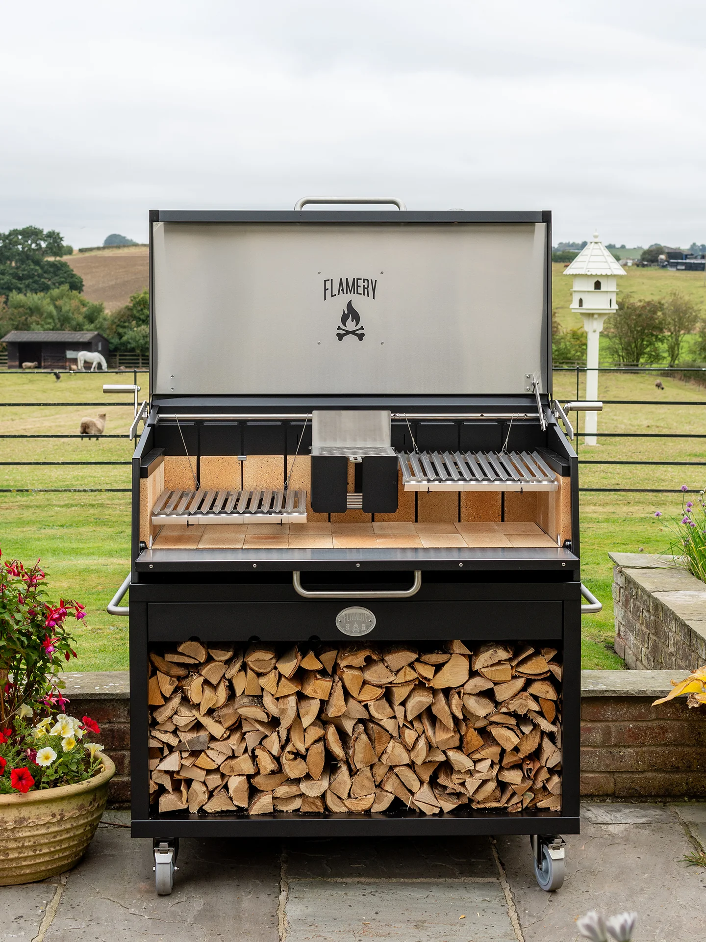 Flamery Large Asado PRO 2.2 Grill on Trolley