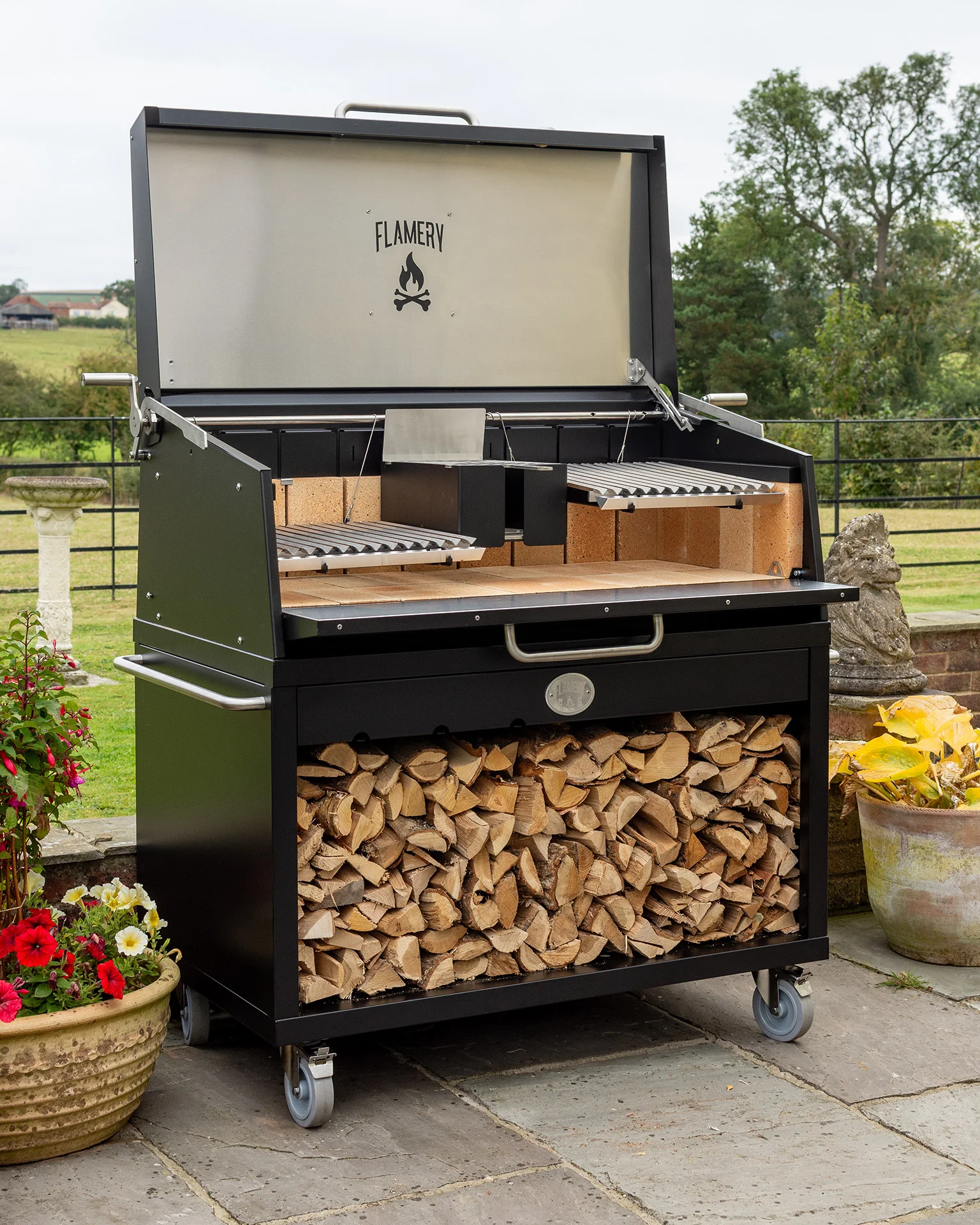 Flamery Large Asado PRO 2.2 Grill on Trolley