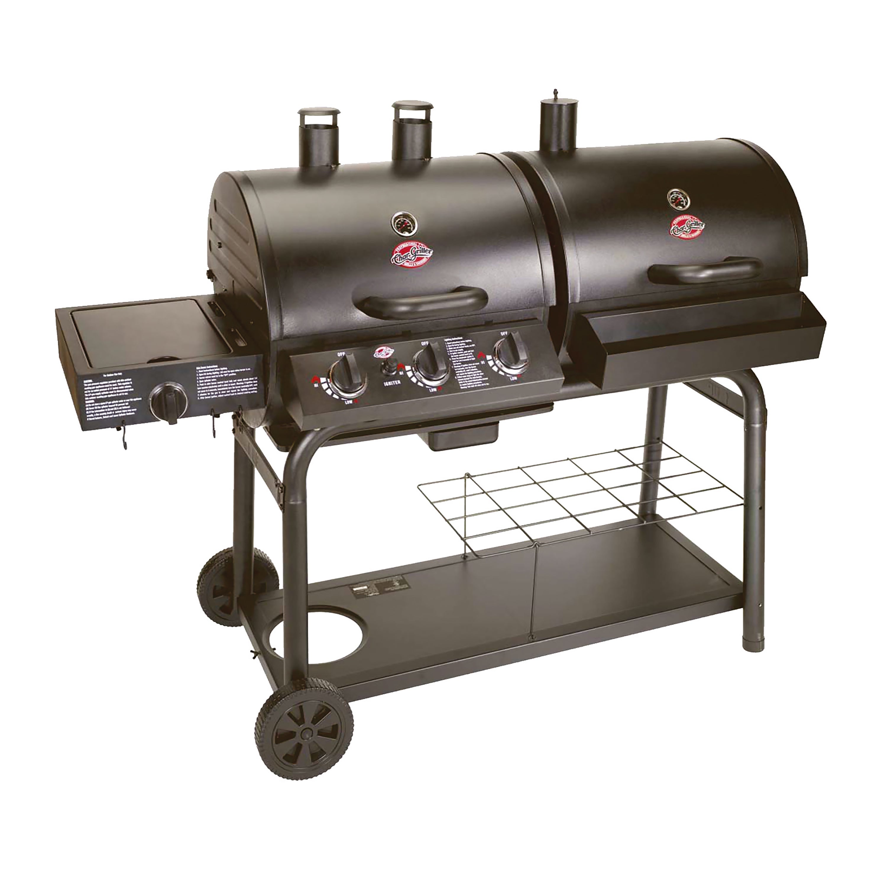 Char-Griller DUO Gas and Charcoal BBQ with Side Burner