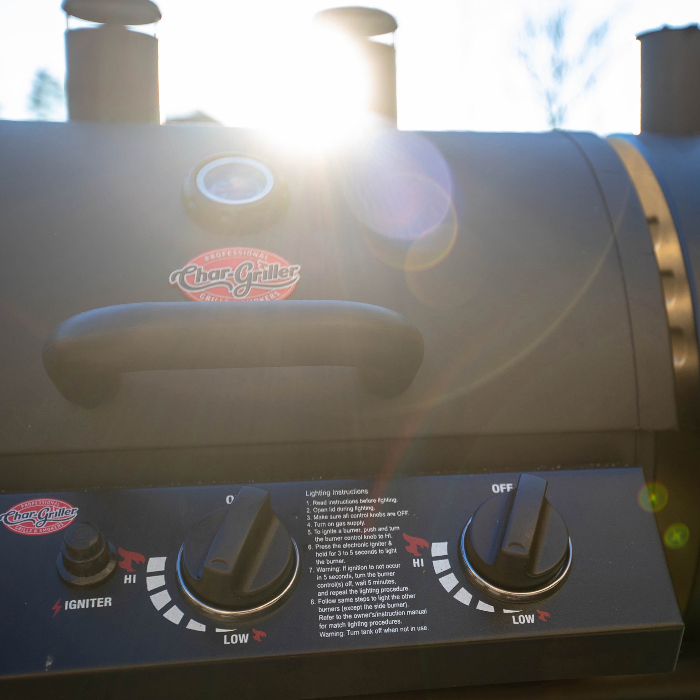 Char-Griller DUO Gas and Charcoal BBQ with Side Burner