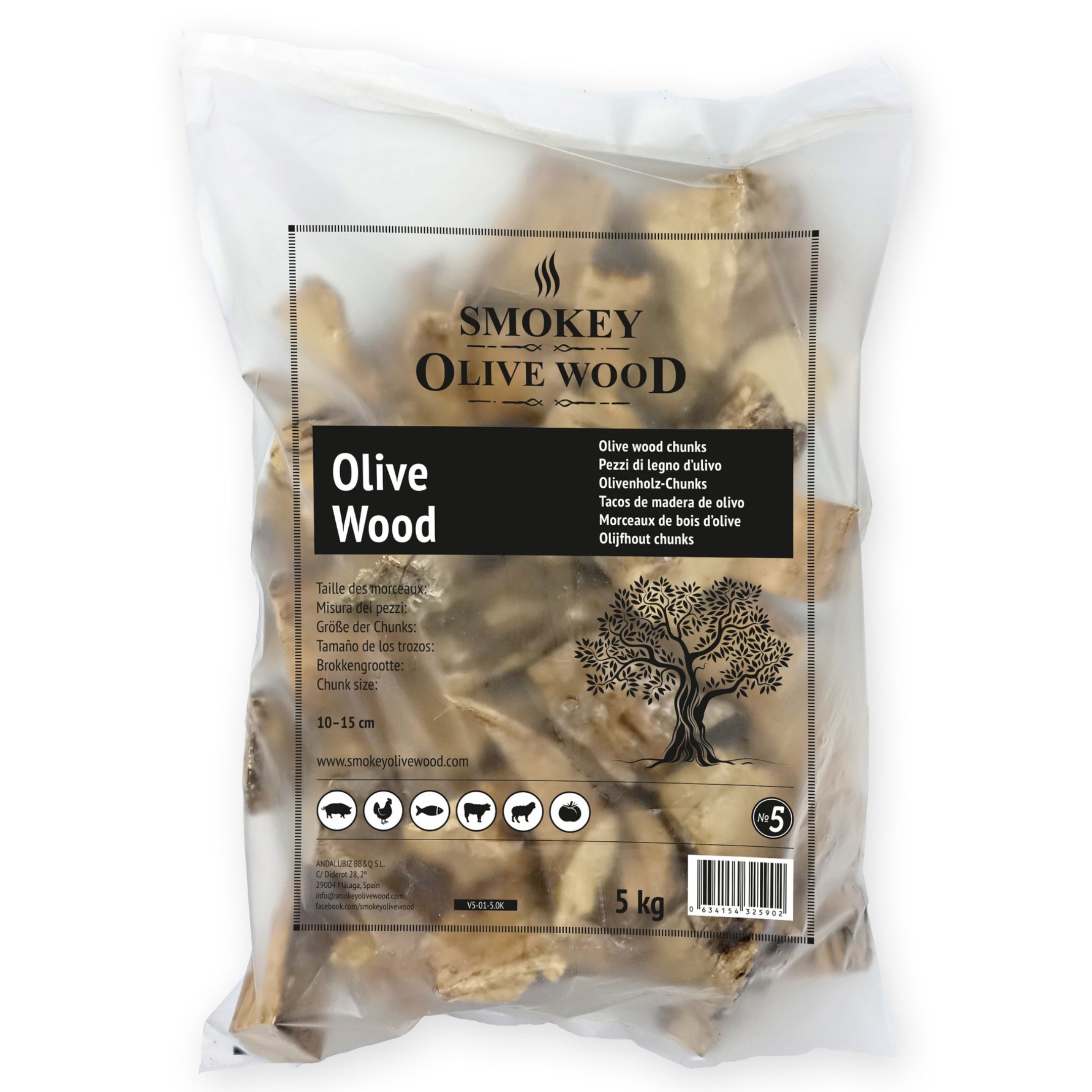 Smokey Olive Wood Chunks 5K bags