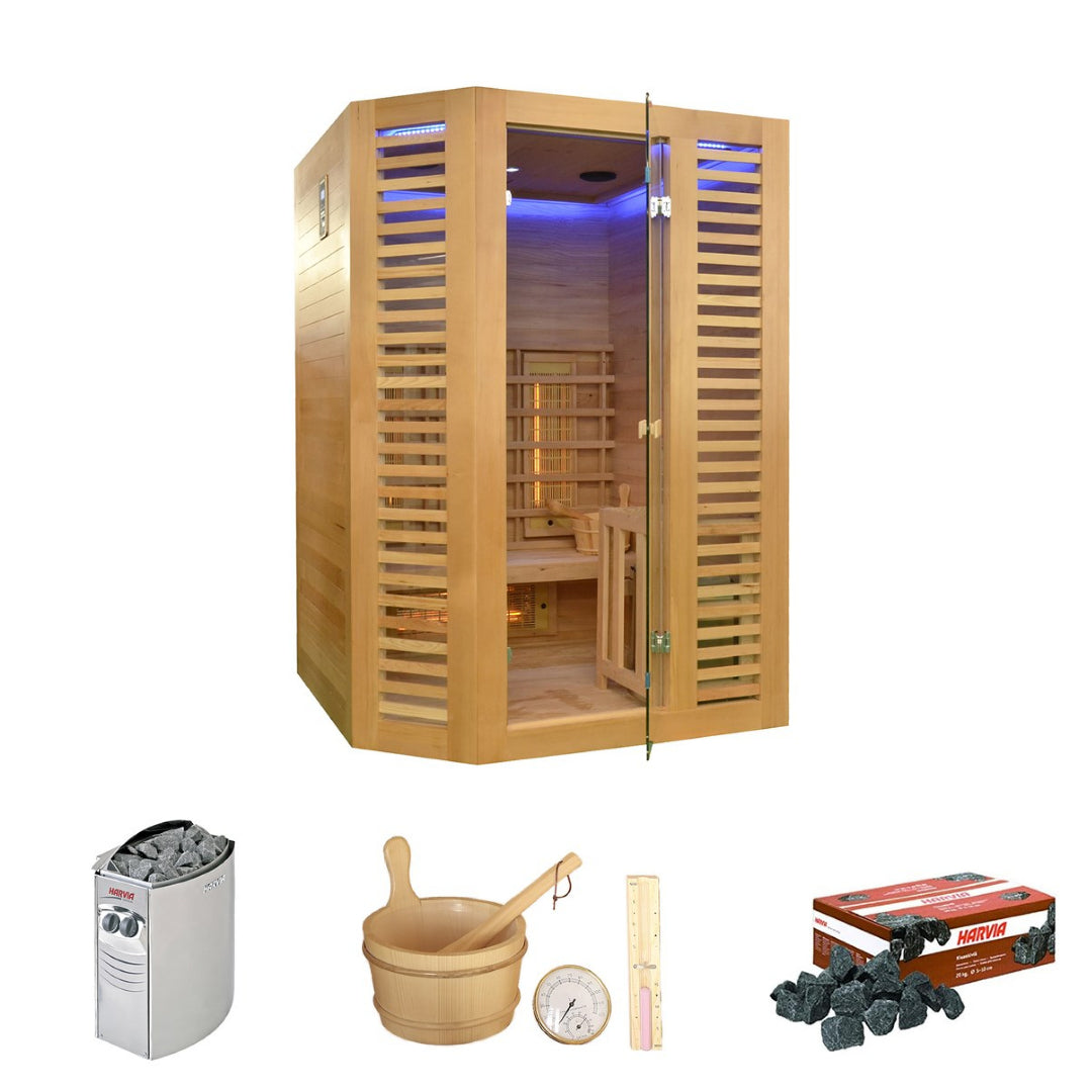 Venetian 2 person Hybrid Steam & Infrared Sauna